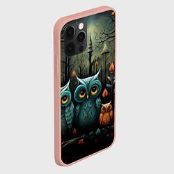 Чехол для iPhone 12 Pro Max Совы в стиле Folk Art, цвет: 3D-светло-розовый — фото 2