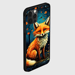 Чехол для iPhone 12 Pro Max Лиса в Folk Art стиле, цвет: 3D-черный — фото 2