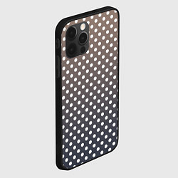 Чехол для iPhone 12 Pro Max Белый горошек на сером, коричневом градиенте, цвет: 3D-черный — фото 2