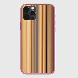 Чехол для iPhone 12 Pro Max Золотистые и серые линии в геометрии, цвет: 3D-малиновый