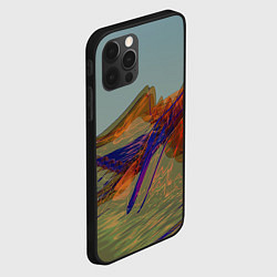 Чехол для iPhone 12 Pro Max Волнообразные разноцветные музыкальные линии, цвет: 3D-черный — фото 2