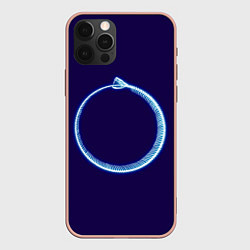 Чехол для iPhone 12 Pro Max Уроборос скелет змеи, цвет: 3D-светло-розовый