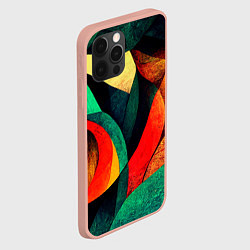 Чехол для iPhone 12 Pro Max Текстурированная цветная абстракция, цвет: 3D-светло-розовый — фото 2