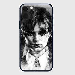 Чехол для iPhone 12 Pro Max Уэнсдэй рисунок, цвет: 3D-черный