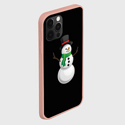 Чехол для iPhone 12 Pro Max Новогодний снеговик с шарфом, цвет: 3D-светло-розовый — фото 2