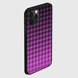 Чехол для iPhone 12 Pro Max Фиолетово-розовый клетчатый градиент, цвет: 3D-черный — фото 2