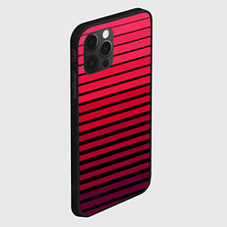 Чехол для iPhone 12 Pro Max Красно-черный полосатый узор, цвет: 3D-черный — фото 2