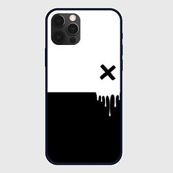 Чехол для iPhone 12 Pro Max Черно-белый X, цвет: 3D-черный