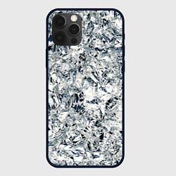 Чехол для iPhone 12 Pro Max Сверкающие кристаллы серебра, цвет: 3D-черный