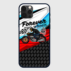 Чехол для iPhone 12 Pro Max Два колеса навсегда мотоспорт, цвет: 3D-черный