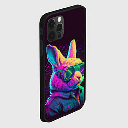 Чехол для iPhone 12 Pro Max Модный кролик в очках, цвет: 3D-черный — фото 2