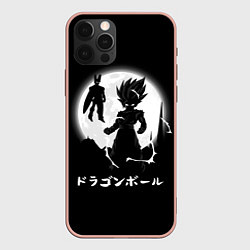 Чехол для iPhone 12 Pro Max Dragon Ball Гоку при луне, цвет: 3D-светло-розовый