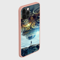 Чехол для iPhone 12 Pro Max Космический корабль и девушка, цвет: 3D-светло-розовый — фото 2