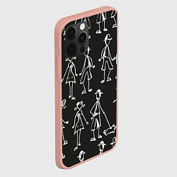 Чехол для iPhone 12 Pro Max Черно-белые люди, цвет: 3D-светло-розовый — фото 2