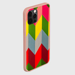 Чехол для iPhone 12 Pro Max Разноцветный ромбический абстрактный паттерн, цвет: 3D-светло-розовый — фото 2