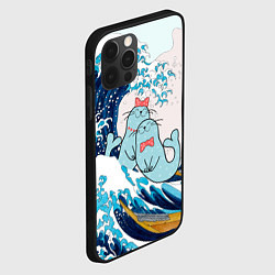 Чехол для iPhone 12 Pro Max Влюбленные тюлени у большой волны Канагава, цвет: 3D-черный — фото 2