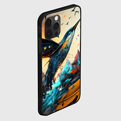 Чехол для iPhone 12 Pro Max Арт абстракция - птица, цвет: 3D-черный — фото 2
