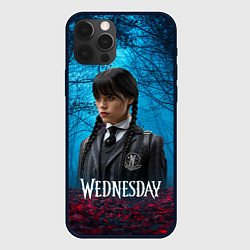 Чехол для iPhone 12 Pro Max Wednesday таинственный лес, цвет: 3D-черный