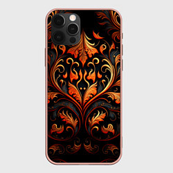 Чехол для iPhone 12 Pro Max Огненные узоры, цвет: 3D-светло-розовый