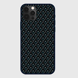 Чехол для iPhone 12 Pro Max Ромбики серые, цвет: 3D-черный