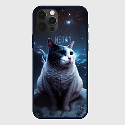 Чехол для iPhone 12 Pro Max Мемный кот в космосе, цвет: 3D-черный