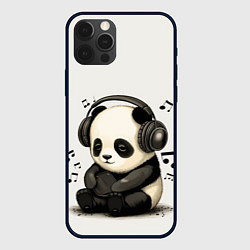 Чехол для iPhone 12 Pro Max Милая панда в наушниках, цвет: 3D-черный