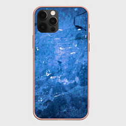 Чехол для iPhone 12 Pro Max Тёмно-синяя абстрактная стена льда, цвет: 3D-светло-розовый