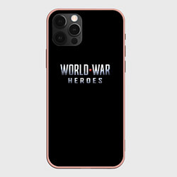 Чехол для iPhone 12 Pro Max World War Heroes логотип игры WWH, цвет: 3D-светло-розовый