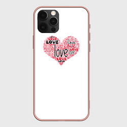 Чехол для iPhone 12 Pro Max День влюбленных, цвет: 3D-светло-розовый