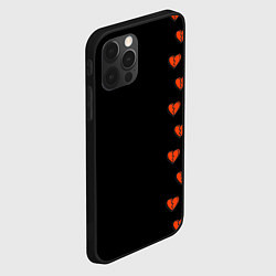 Чехол для iPhone 12 Pro Max Дорожка разбитых сердец - темный, цвет: 3D-черный — фото 2