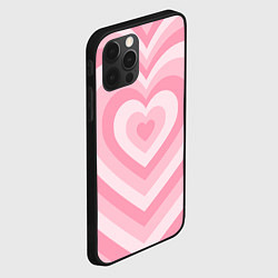 Чехол для iPhone 12 Pro Max Hearts pink, цвет: 3D-черный — фото 2