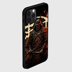 Чехол для iPhone 12 Pro Max Самурай и иероглифы, цвет: 3D-черный — фото 2