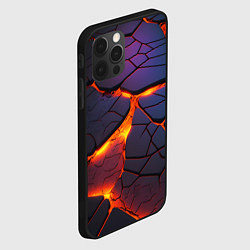 Чехол для iPhone 12 Pro Max Неоновая лава - течение, цвет: 3D-черный — фото 2