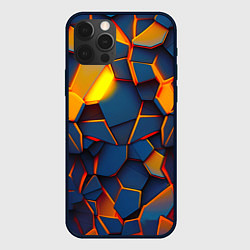 Чехол для iPhone 12 Pro Max Плитки со свечением, цвет: 3D-черный