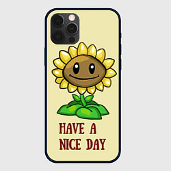 Чехол для iPhone 12 Pro Max Веселый подсолнух, цвет: 3D-черный