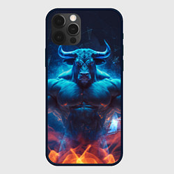 Чехол для iPhone 12 Pro Max Накаченный бык, цвет: 3D-черный