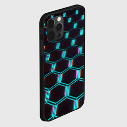 Чехол для iPhone 12 Pro Max Неоновая сталь бронированная, цвет: 3D-черный — фото 2