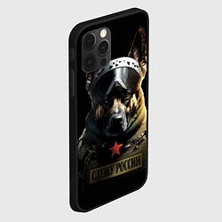 Чехол для iPhone 12 Pro Max Немецкая овчарка солдат, цвет: 3D-черный — фото 2