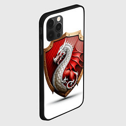Чехол для iPhone 12 Pro Max Щит с драконом, цвет: 3D-черный — фото 2