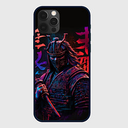 Чехол для iPhone 12 Pro Max Самурай неон, цвет: 3D-черный
