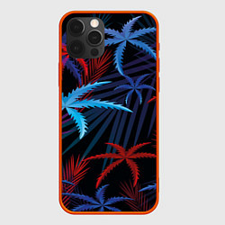 Чехол для iPhone 12 Pro Max Листья пальмы, цвет: 3D-красный