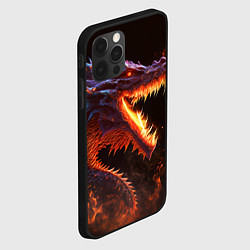 Чехол для iPhone 12 Pro Max Огненный дракон, цвет: 3D-черный — фото 2