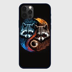 Чехол для iPhone 12 Pro Max Инь-янь еноты, цвет: 3D-черный
