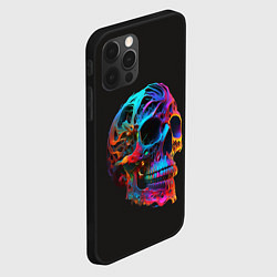 Чехол для iPhone 12 Pro Max Неоновый череп, цвет: 3D-черный — фото 2
