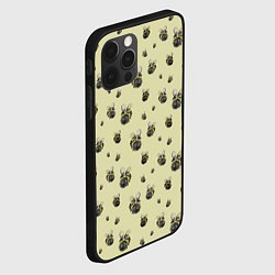 Чехол для iPhone 12 Pro Max Пчелки - паттерн, цвет: 3D-черный — фото 2