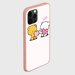 Чехол для iPhone 12 Pro Max Мишки с сердечками, цвет: 3D-светло-розовый — фото 2