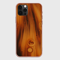 Чехол для iPhone 12 Pro Max Абстрактная огненно-деревянная броня, цвет: 3D-светло-розовый