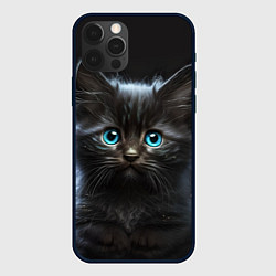 Чехол для iPhone 12 Pro Max Голубоглазый котенок, цвет: 3D-черный