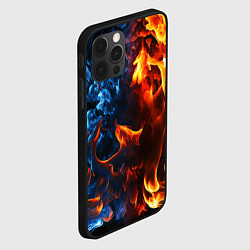 Чехол для iPhone 12 Pro Max Битва огней - два пламени, цвет: 3D-черный — фото 2