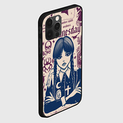 Чехол для iPhone 12 Pro Max Уэнсдей Аддамс в стиле готического тату, цвет: 3D-черный — фото 2